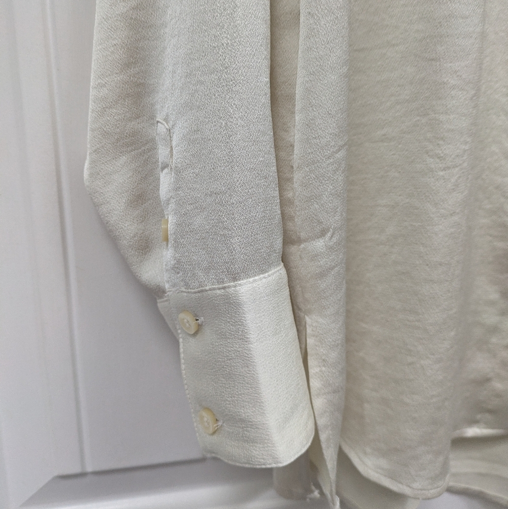 Open Edit Cream Button-Up Shirt - Picture 4 of 6